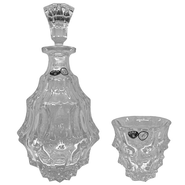 Комплект 6 чаши 250 ml и бутилка Fortune  - Crystal Bohemia